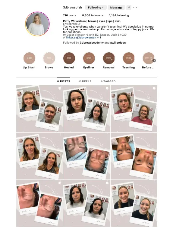 3D Brows instagram before and after results