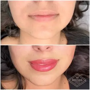 3D Brows Lip blushing before after